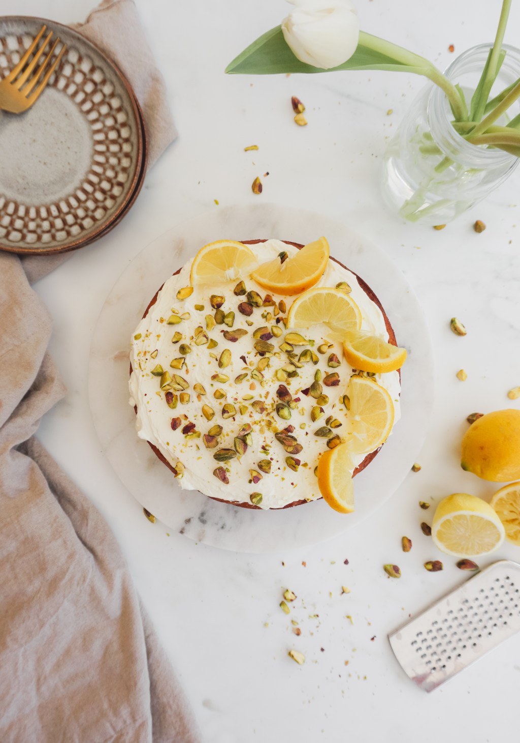 Lemon & Pistachio Cake with Mascarpone&nbsp;Frosting