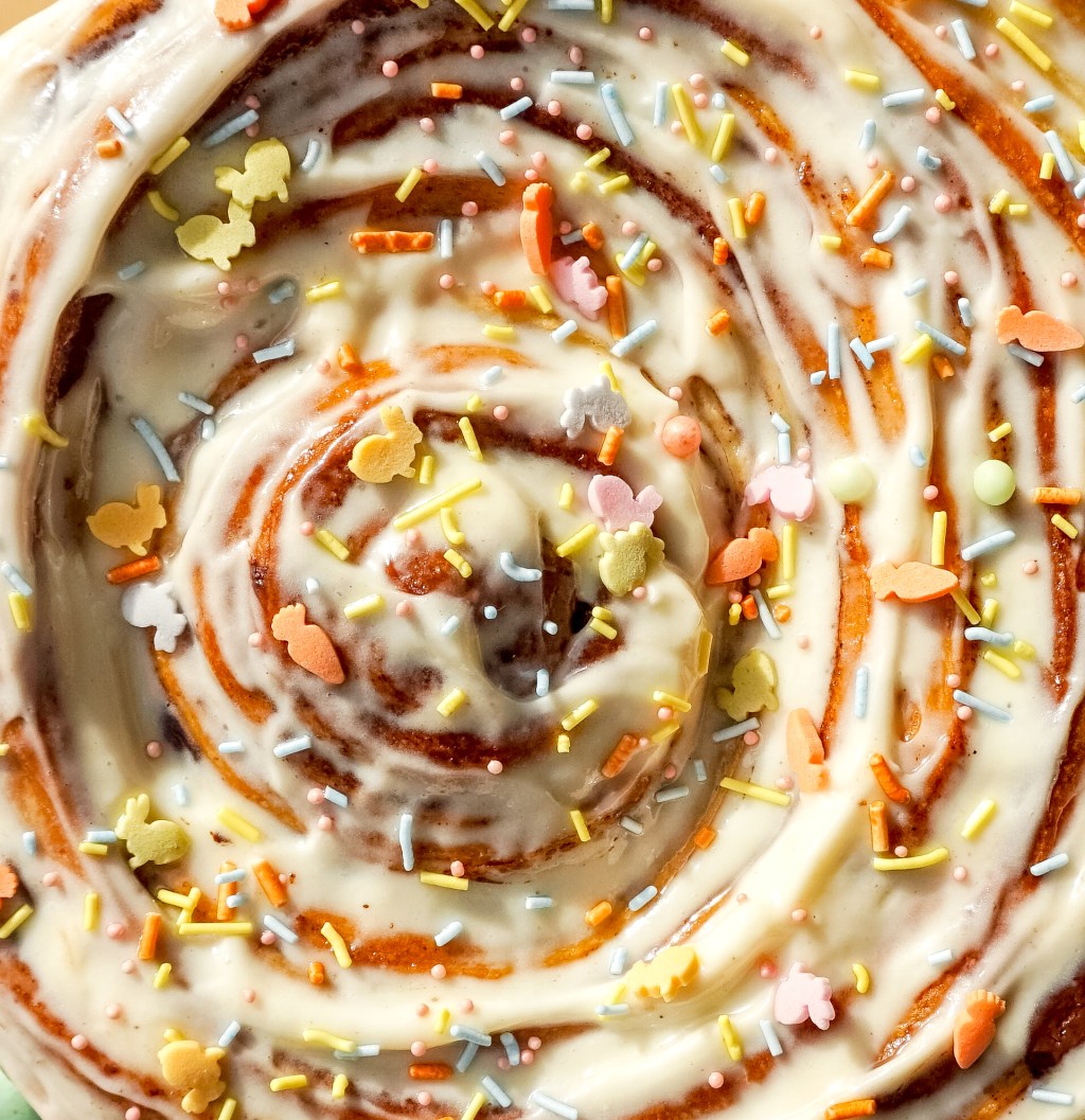 Giant Chocolate Cinnamon Roll with Vanilla Cream Cheese&nbsp;Icing