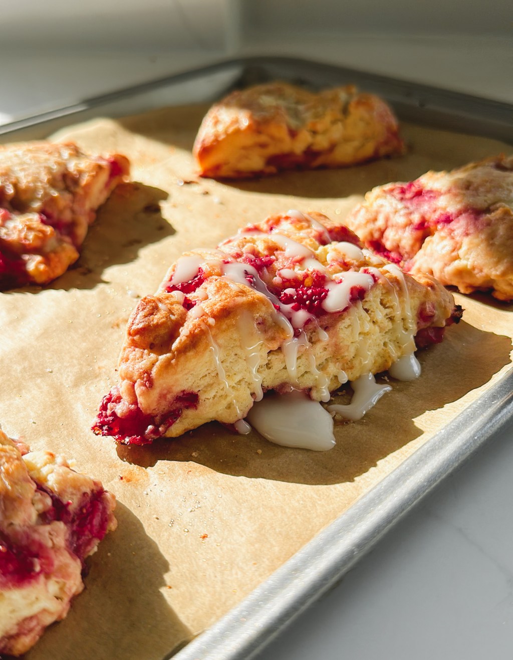 Strawberry Scones with Lemon&nbsp;Drizzle