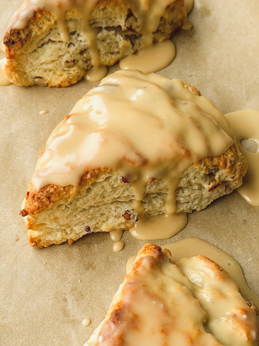 Pecan Scones with Maple&nbsp;Glaze